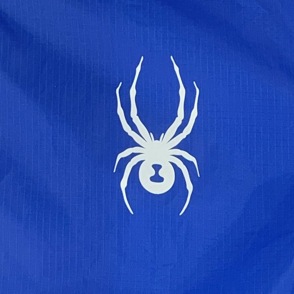 Men's Spyder Full Zip Hooded Optic Water Resistant Jacket Royal Blue Medium NWT - Picture 2 of 6